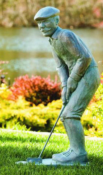 Nostalgic Golfer Man Cement Garden Sculpture